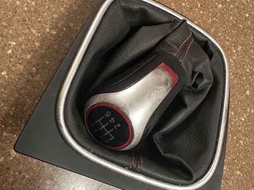 upgrading the shift boot back to factory. not the cleanest. but better than the peach crown "shift boot"