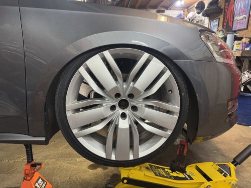 Test fitment of Air ride. Definitely a place I have never been before.