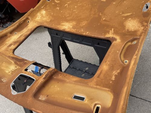 Head liner, sun shade, and pillars